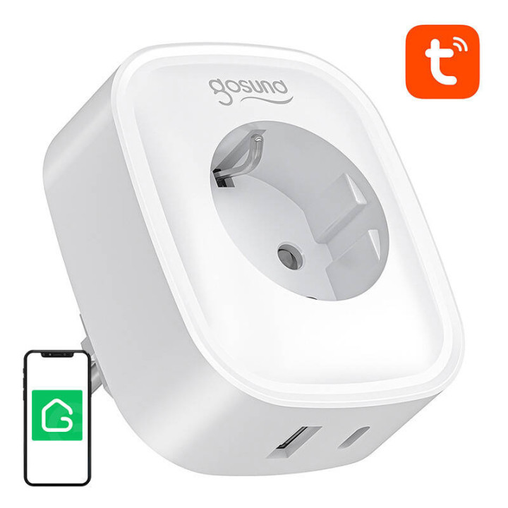 Gosund SP6 16A USB-C 20 Вт Tuya умная розетка WiFi/Bluetooth
