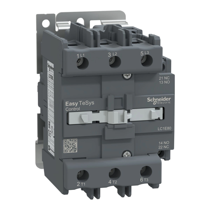 Schneider Electric Easy TeSys Control 3P Contactor 80A 45 kW 440V Coil 230 V AC NO+NC 85mm DIN