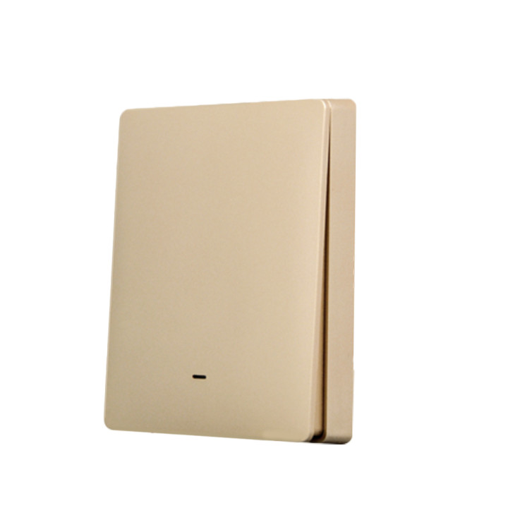 SmartWise BRGD1, a 1-button wireless RF wall switch, with gold colour front panel
