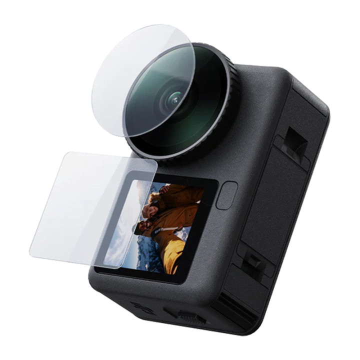 Telesin grūdinto stiklo rinkinys, skirtas DJI Osmo Action 6 (2x objektyvas + ekranas)