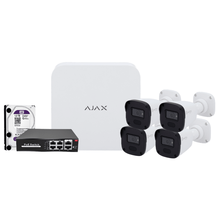 MARCA BLANCA AJ-NVRKIT108B-2 2MP Wi-Fi Bullet IP-kaamera koos IR Night Visioniga