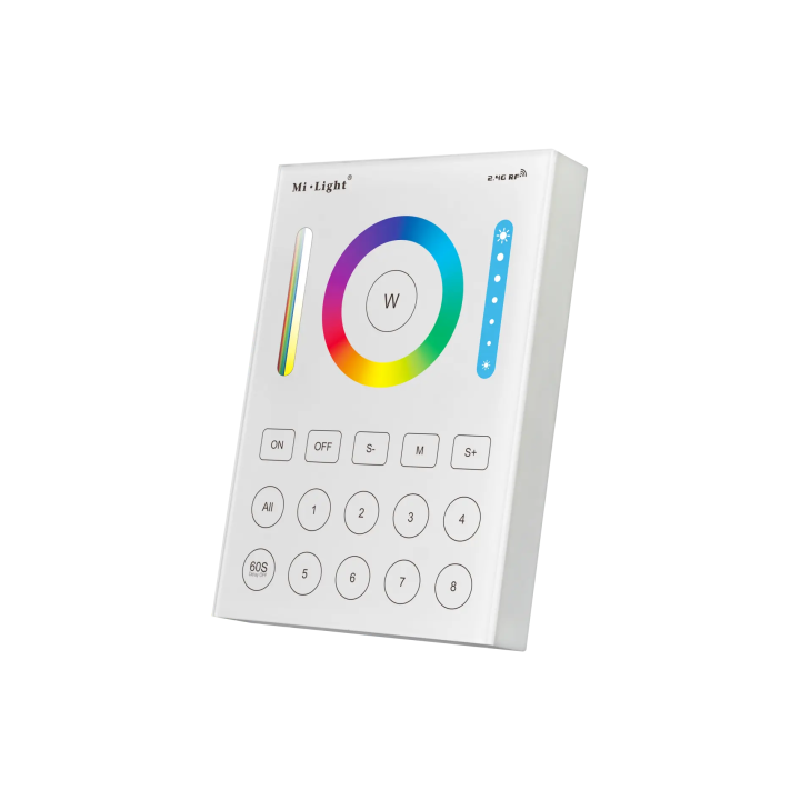 Контроллер настенный RGB+CCT 8-зонный 2xAAA B8