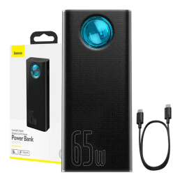 Powerbank Baseus Amblight 30000mAh, 4xUSB, USB-C, 65W (melns)