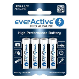 everActive Pro AA LR6 MN1500 1.5V 2900mAh High Performance Alkaline Batteries 4pcs