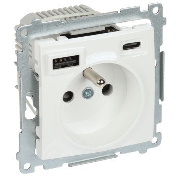 SINGLE SOCKET OUTLET WITH USB POWER ADAPTER DGZ1ZUSB2CA.01/11-SIMON54 Premium 230 V 16 A