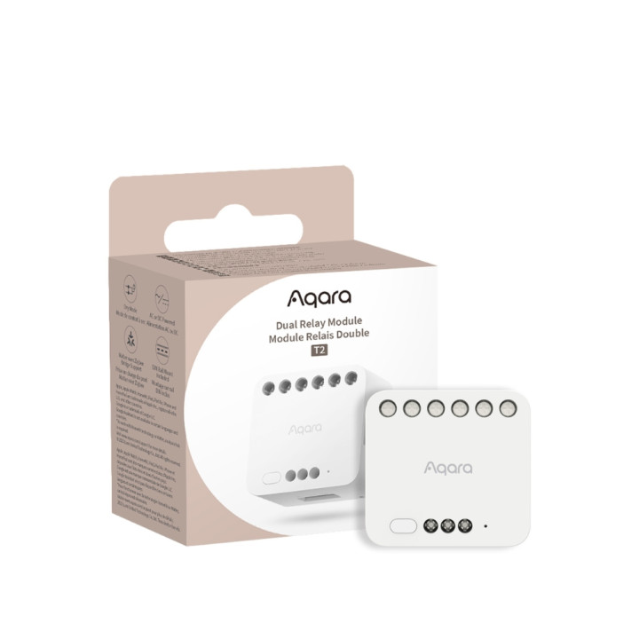 AQARA Dual Relay Module T2 (neutraalilla), tehomittarilla ja lukitustilan tuella rullakaihtimille