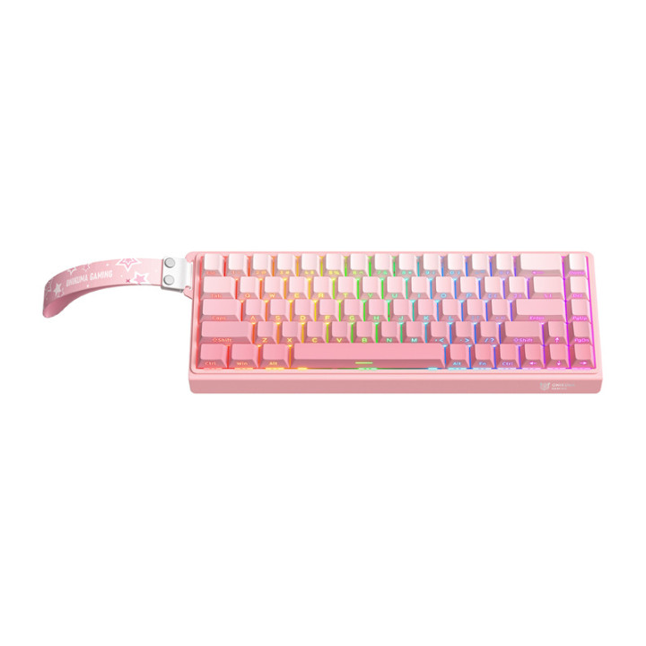 ONIKUMA G69 Pink 68-Key Gaming Keyboard (QWERTY)