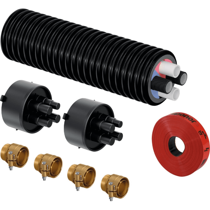 Ühenduskomplekt soojuspumbale ECOFLEX Thermo Twin HP eelisoleeritud toru 12m kummist otstega liitmikuteip