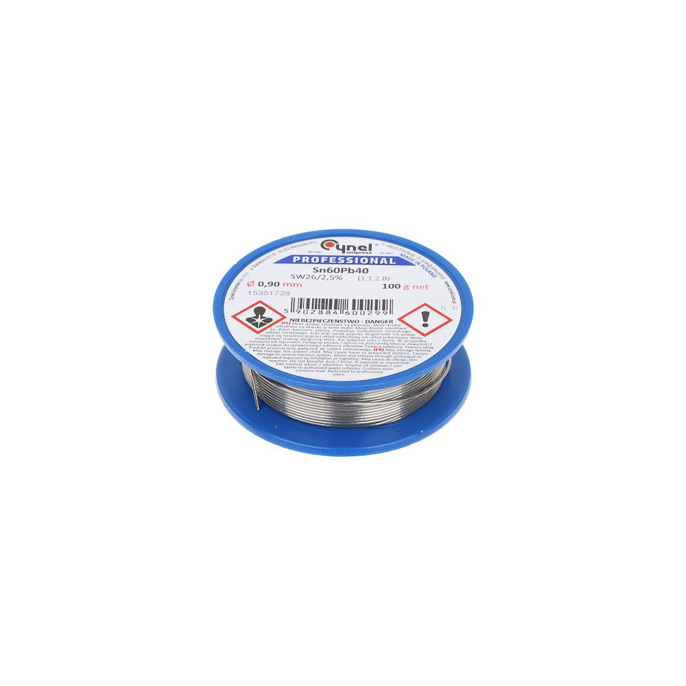 Solder Wire Pre-0.90/100 Unipress Cynel