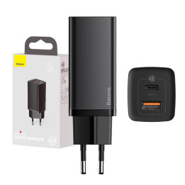 Ātrais ceļojumu lādētājs Baseus GaN2 Lite USB+C 65W EU (melns)