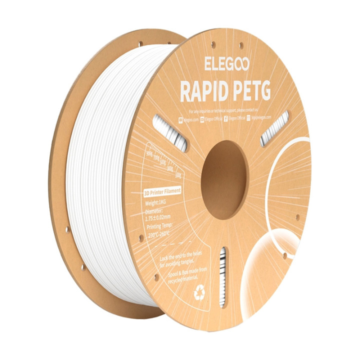 ELEGOO Rapid PETG kvēldiegs (balts)