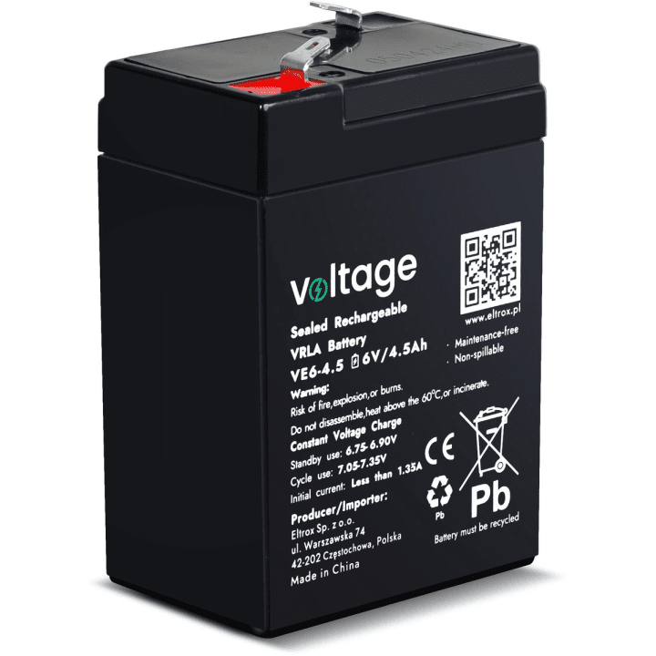AGM Voltage 6V 4.5Ah akumulatora modelis VE6-4.5