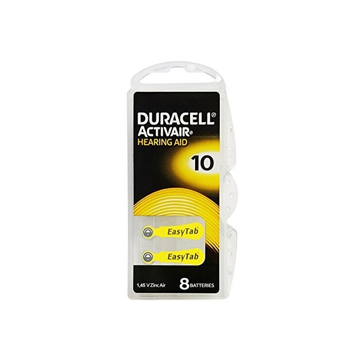 Duracell Activair 10 PR70 10AE 1.4V Hearing Aid Zinc-Air Batteries, made in Germany, 6 pcs