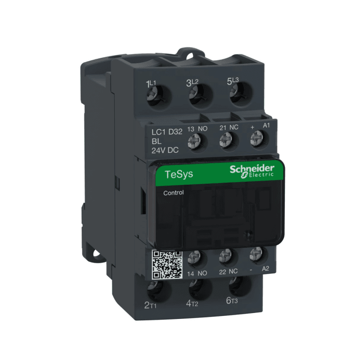 Schneider Electric TeSys D AC3 power contactor 32A 3P 1NO 1NC coil 24 VDC low consumption