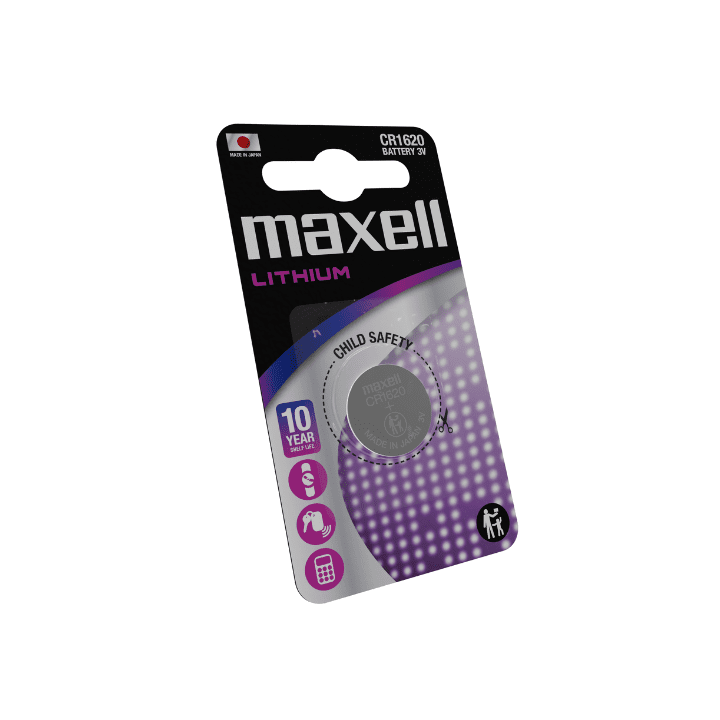 Maxell DL1620/CR1620 ECR1620 3V 80mAh Litija baterija, blister 1 gab.