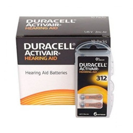 10x komplekts: Duracell Activair 312 PR41 312AU 312DS 312HPX A312 AC312 DA312 HA312 PR312H PR 41 ZA312 1.4V cinka-gaisa dzirdes 