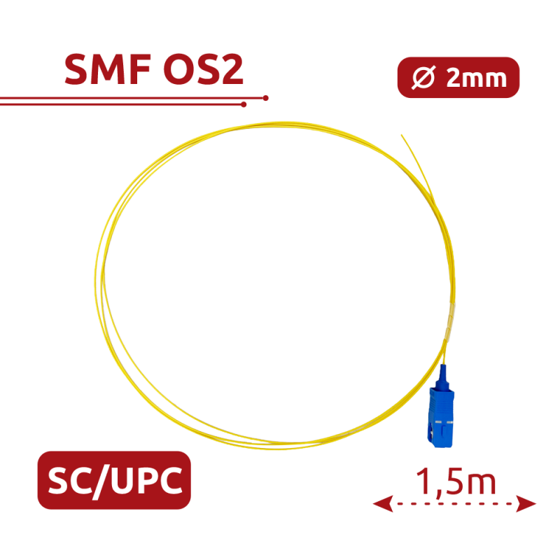 SAFIRE SF-SC-UPC-OS2-0015M-D20-Y 15m SC/UPC vienmoda OS2