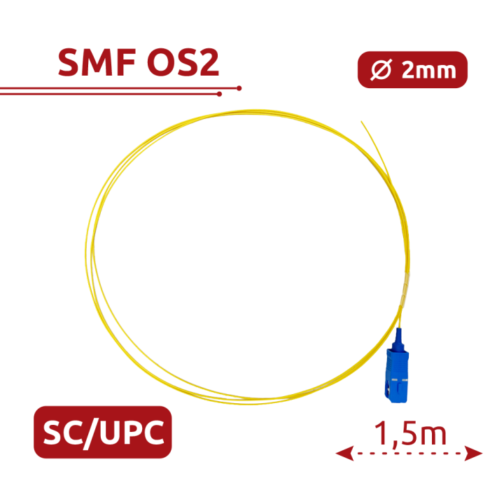SAFIRE SF-SC-UPC-OS2-0015M-D20-Y 15м одномодовый оптический патч-корд OS2 SC/UPC, желтый