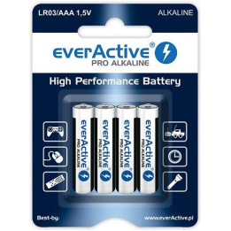 everActive Pro Alkaline AAA LR03 1.5V 1250mAh Batteries 4pcs