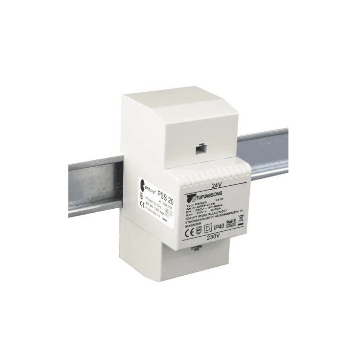 Yksivaiheinen muuntaja PSS 63 230V - 24V IP30 DIN-kiskoon TH-35 modulaarisessa kotelossa