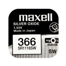 Maxell 366 / SR1116SW 1,55 V 29 mAh 0% Hg hõbeoksiidi aku