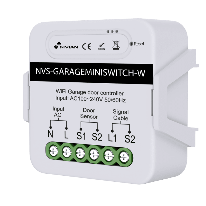 NVS-GARAGEMINISWITCH-W Smart Relay Module by NIVIAN RETAIL