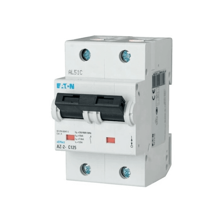 Eaton AZ-2-B100 2-pole overcurrent circuit breaker characteristics B 100 A 20 kA 400 V limitation class 3 width 3 modules