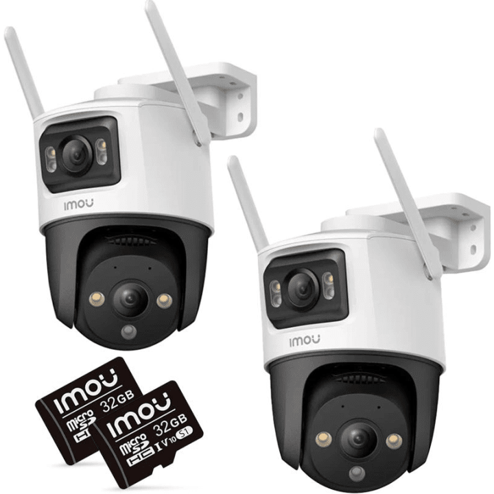IMOU Cruiser Dual 10MP (5MP + 5MP) IP camera set of 2 with 32GB memory cards