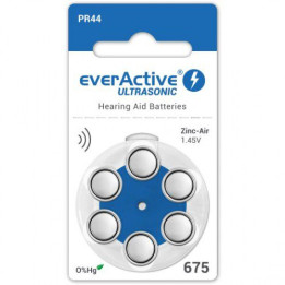 everActive Ultrasonic 675 PR44 1.45V Zinc Air Hearing Aid batteries 6pcs