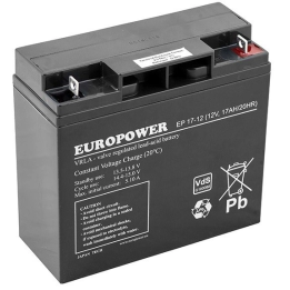 EUROPOWER EP 17-12 – AGM baterija 12 V, 17 Ah, tarnavimo laikas 6–9 metai