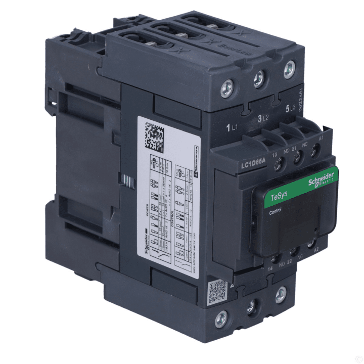 Schneider Electric TeSys D power contactor 65A 30 kW 3P 1NO 1NC coil 230 VAC box-type EVK terminals