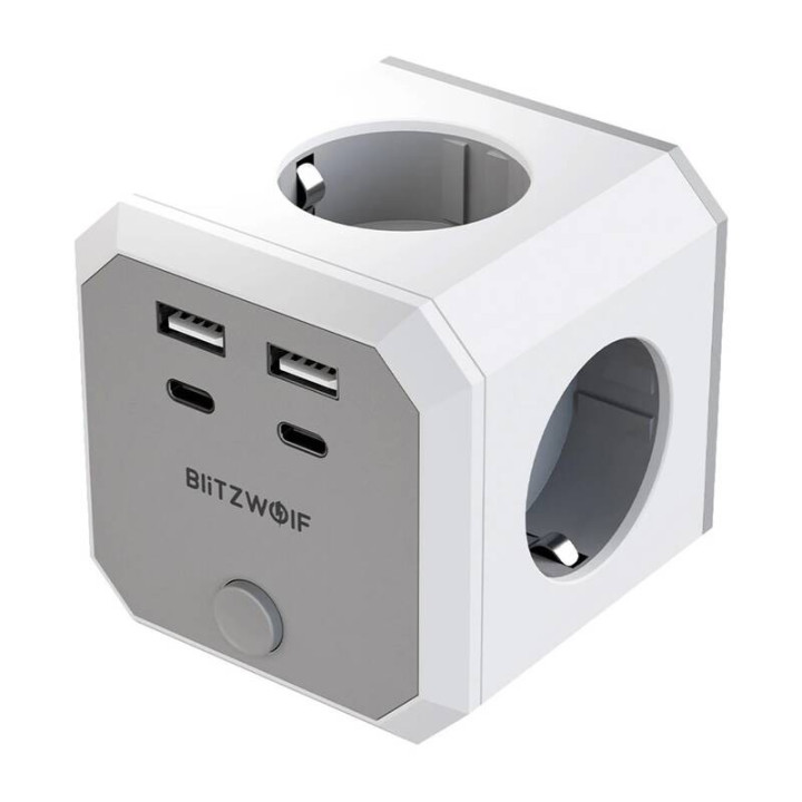 BlitzWolf BW-EC2 8-in-1 Power Cube (4 x AC / 2 x USB-A / 2 x USB-C)