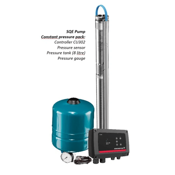 Grundfos Pressure Booster Set: CU302 ohjain SQE 5-70 syväkaivopumpulla, kaapeli 40 m