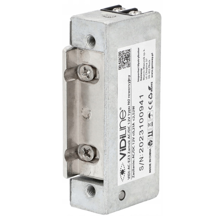 VidiLine VIDI-AC-EZ3 Käännettävä Electric Strike Lock NO DC/AC 12V 0,21A