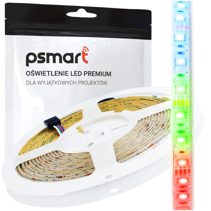 PSMART Taśma LED 12V RGB 5050 IP65 60 светодиодов/м 5 м