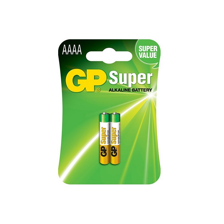 Щелочные батарейки GP Super AAAA 25A E96 LR8D425 1,5 В, 2 шт. (срок годности: 2026-02)