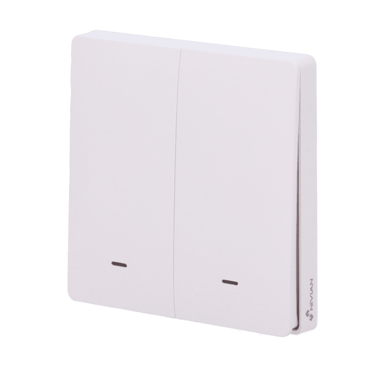 NIVIAN RETAIL NVS-WALLSWITCH-201EASY-WR Viedais Wi-Fi sienas slēdzis, balts, pieskāriena vadība, saderīgs ar Smarteg Smart Life