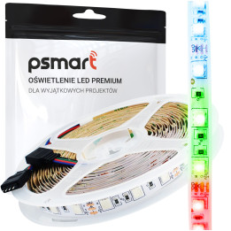 PSMART Цветная светодиодная лента 12В RGB 5050 IP20 60LED/м 5м