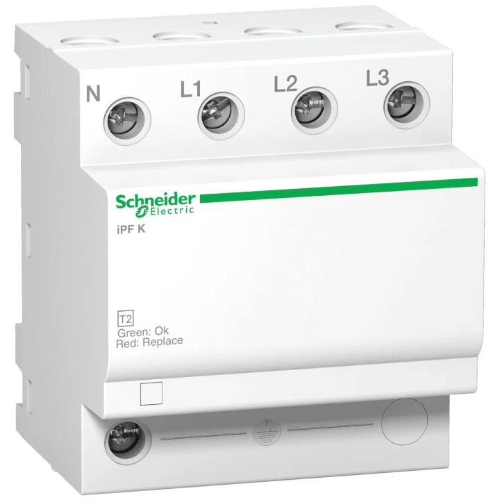 Schneider Electric iPFK20-T2-3N ylijännitesuoja, 3+1-napainen tyyppi 2 20 kA