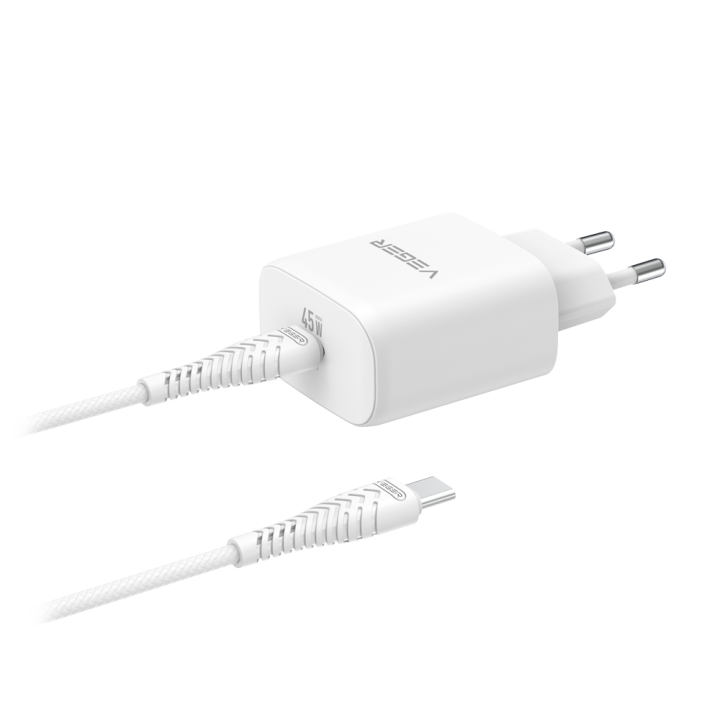 VEGER VG-TC101-Kit-45W1C 45W USB-C sienas lādētājs ar USB PD 3.0 ātro uzlādi
