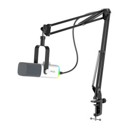 Fifine AM8TW Gaming Microphone with Boom Arm (White)