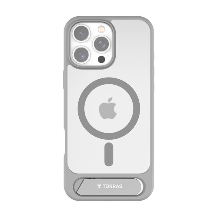Torras Pstand sērijas futrālis iPhone 16 Pro Max (pelēks)