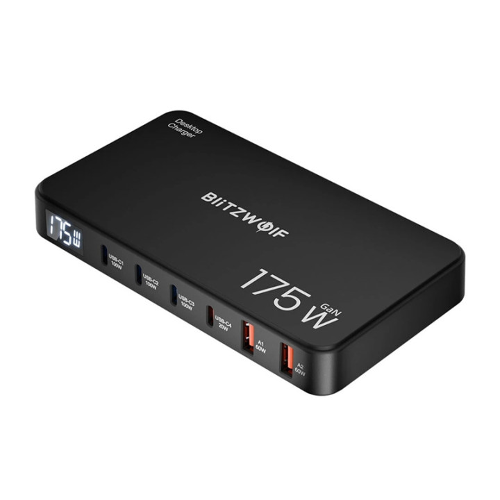 Blitzwolf BW-S30 6-in-1 latausasema 4xUSB-C + 2xUSB 175W