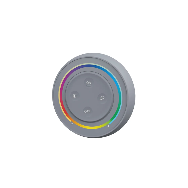 Wall mounted controller RGB+CCT Round 1-zone 2xAAA Gray S2-G