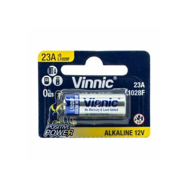 Vinnic L1028F A23 MN21 V23GA 23A 12V 55mAh sārma akumulators 23AE 23GA E23A GP-23A GP23A K23A L1028 LR23A LRV08 LRVO8 MS21 V23 V