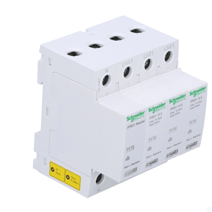 Schneider Electric iPRD1 12.5R-T12-3N 4-napainen ylijännitesuoja, tyyppi 1+2 (luokka B+C)
