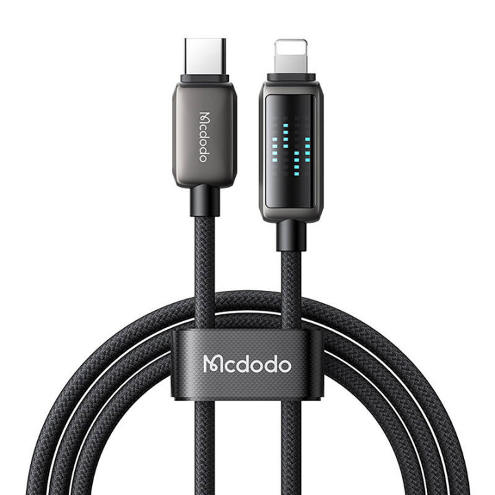 Mcdodo CA-2630 USB-C līdz Lightning kabelis, 36 W, LED displejs, 1,2 m