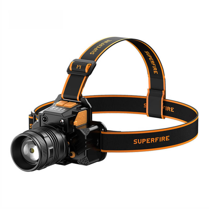 Superfire HL58 žibintuvėlis, 350 lm, USB, 3 režimai, 200 m