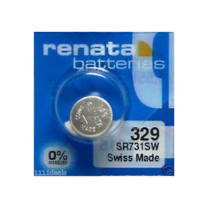 Renata 329 SR731SW Low Drain 1.55V 37mAh Silver Oxide Watch Battery, made in Switzerland (Expiry date 2026-11)