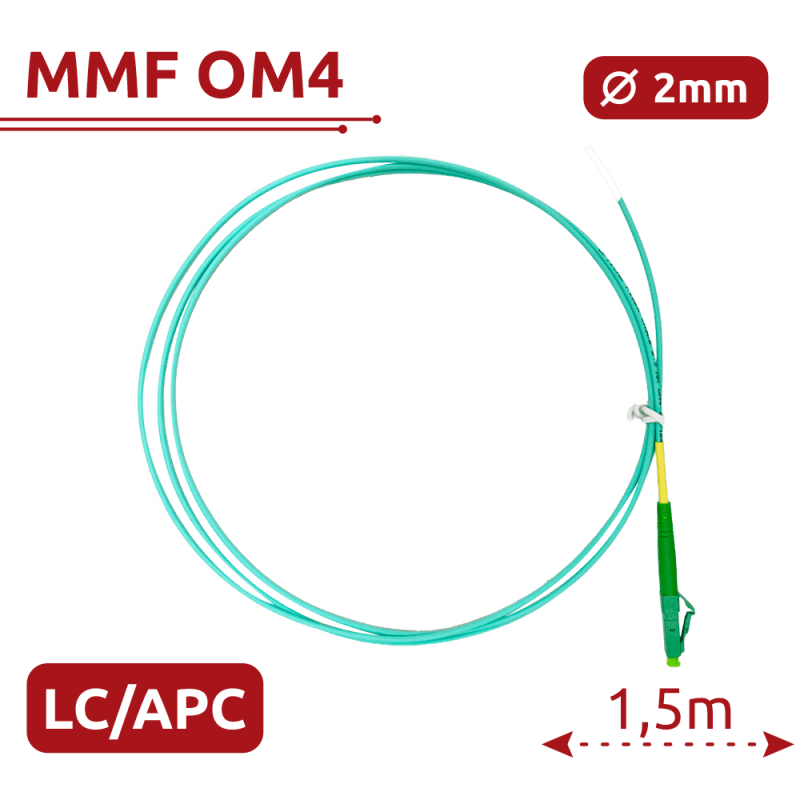 SAFIRE SF-LC-APC-OM4-0015M-D20-A optiskās šķiedras savienotājkabelis LC/APC-OM4